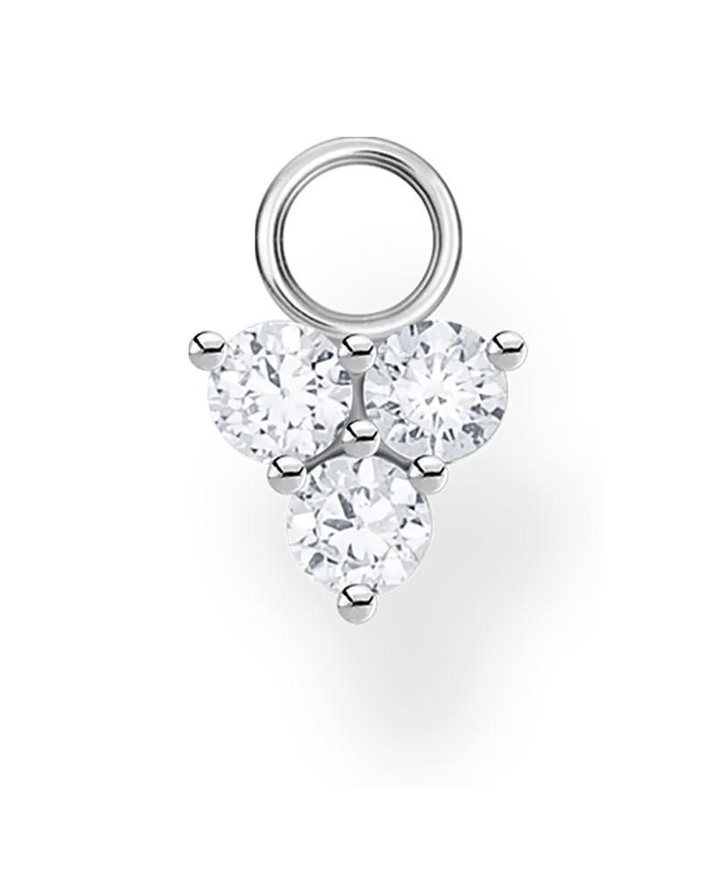 Thomas Sabo Damen Einzel Ohrring Anhänger weiße Steine silber, Sterlingsilber, Charming Collection Silberfarben