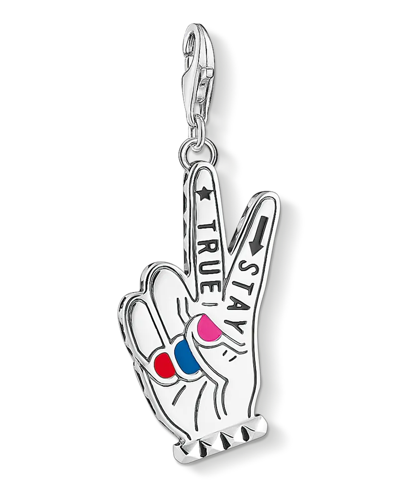 Thomas Sabo Damen Charm-Anhänger Stay True, Sterlingsilber, Charm Club Collection Blau