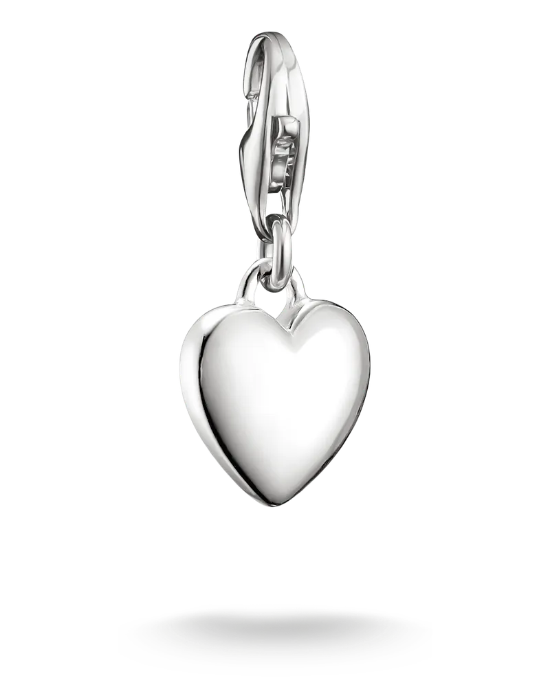 Thomas Sabo Damen Charm-Anhänger Herz, Sterlingsilber, Charm Club Collection Silberfarben