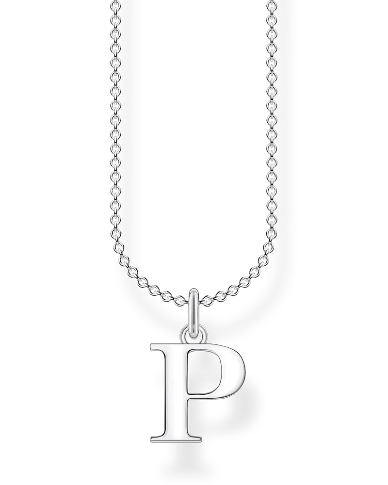 Thomas Sabo Damen Kette Buchstabe P, Sterlingsilber, Charming Collection Silberfarben