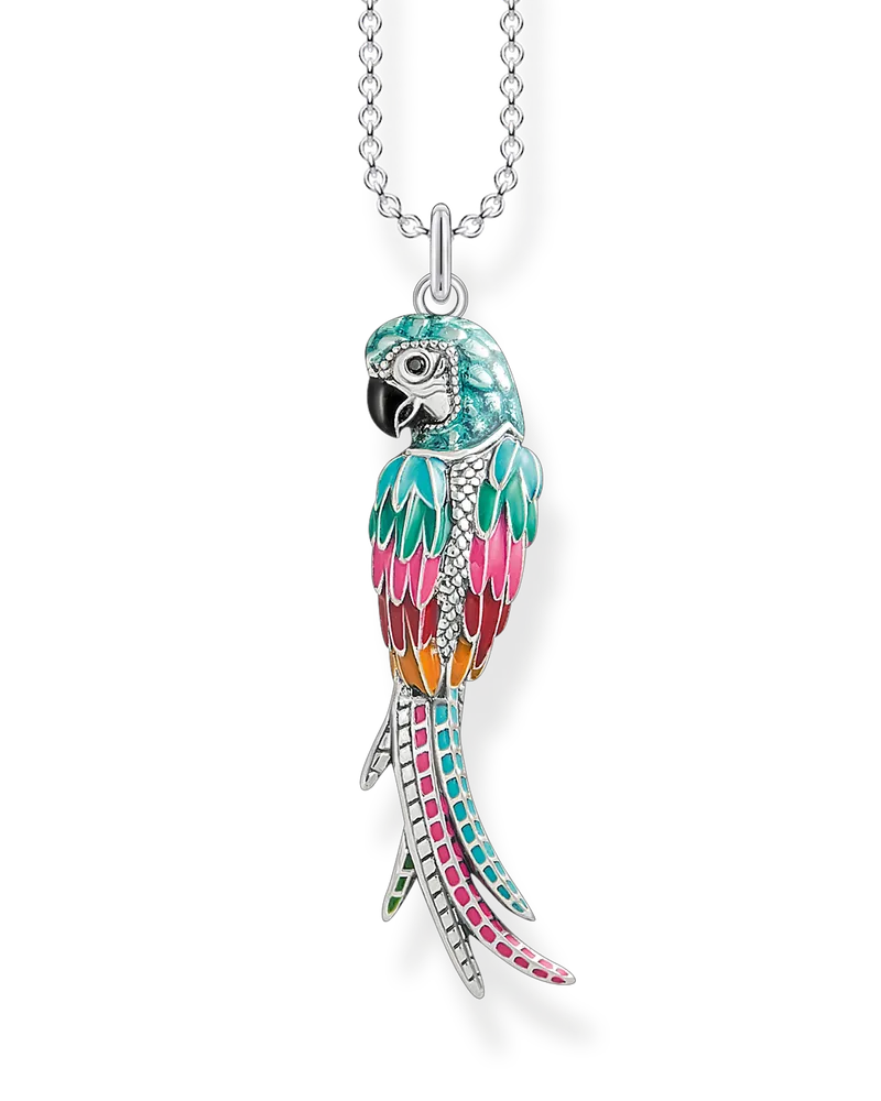 Thomas Sabo Damen Kette Papagei, Sterlingsilber Grün