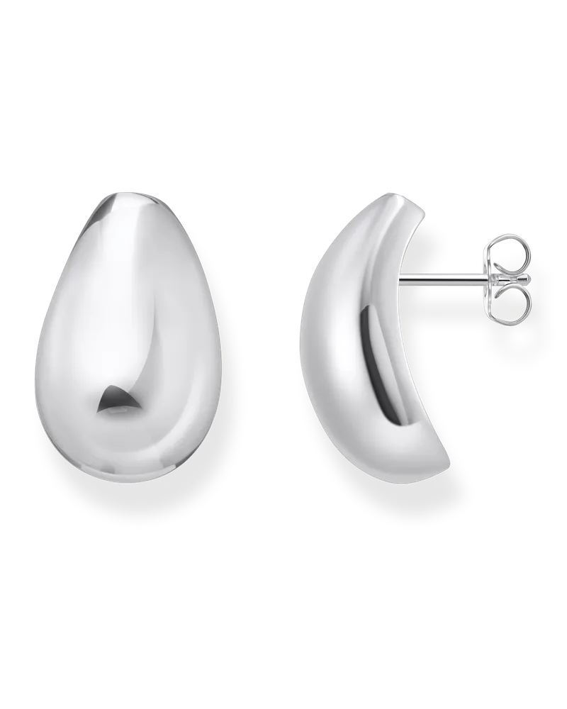 Thomas Sabo Damen Ohrringe Teardrop-Form Silber, Sterlingsilber Silberfarben