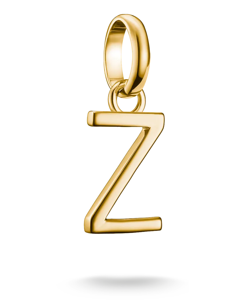 Thomas Sabo Damen Charm-Anhänger Buchstabe Z Connect vergoldet, Sterlingsilber Gelbgold vergoldet Gelbgoldfarben