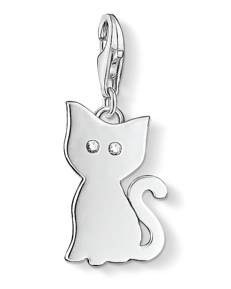 Thomas Sabo Damen Charm-Anhänger Katze, Sterlingsilber, Charm Club Collection Silberfarben