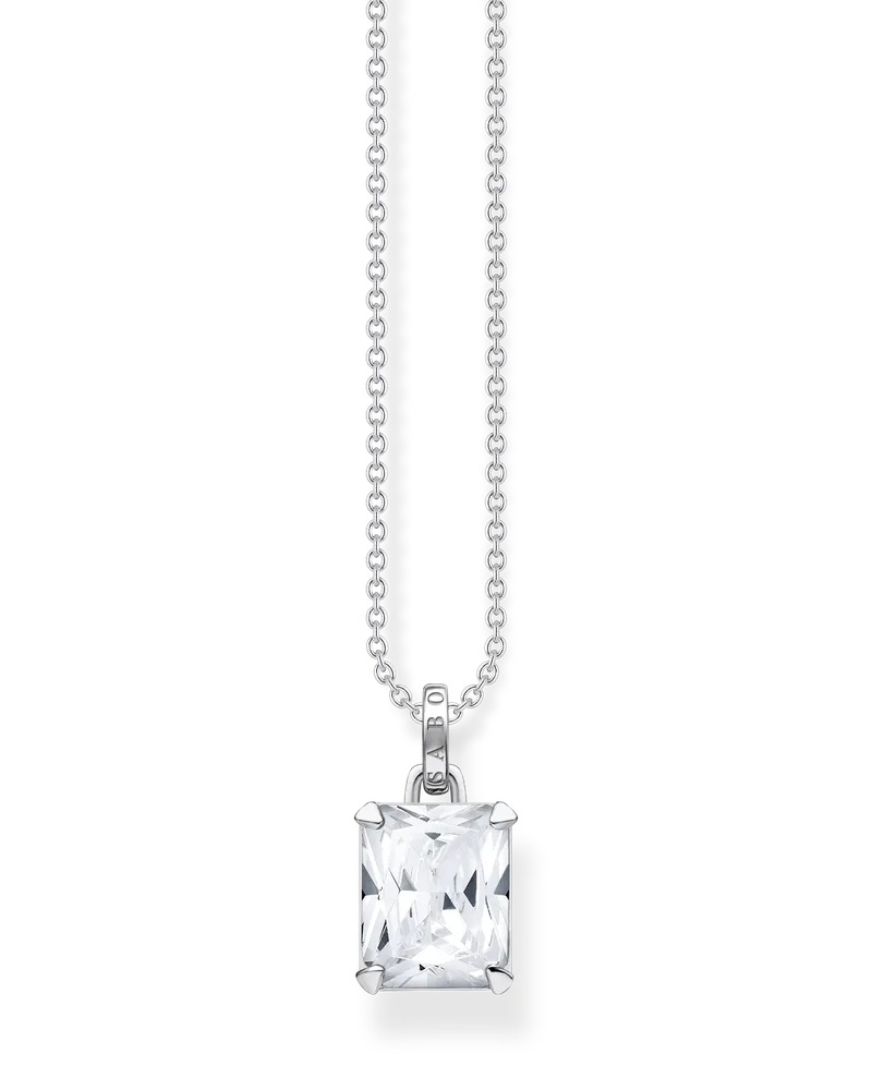 Thomas Sabo Damen Kette mit weißem Stein Silber, Sterlingsilber Silberfarben