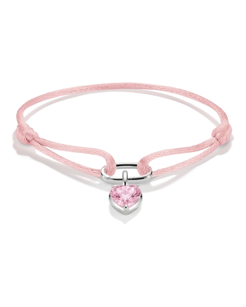 Thomas Sabo Herren Schmuck-Set Herz Anhänger mit pinkem Textilarmband Connect Silber 