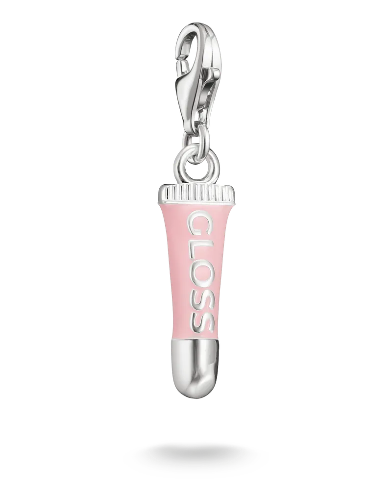 Thomas Sabo Damen Charm-Anhänger Pink Lipgloss Original Silber, Sterlingsilber, Charm Club Collection Pink
