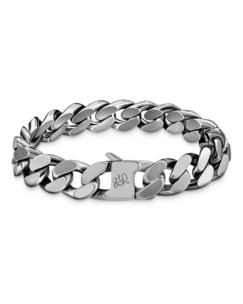 Thomas Sabo Herren Panzerarmband 12 mm Silber, Sterlingsilber geschwärzt Silberfarben