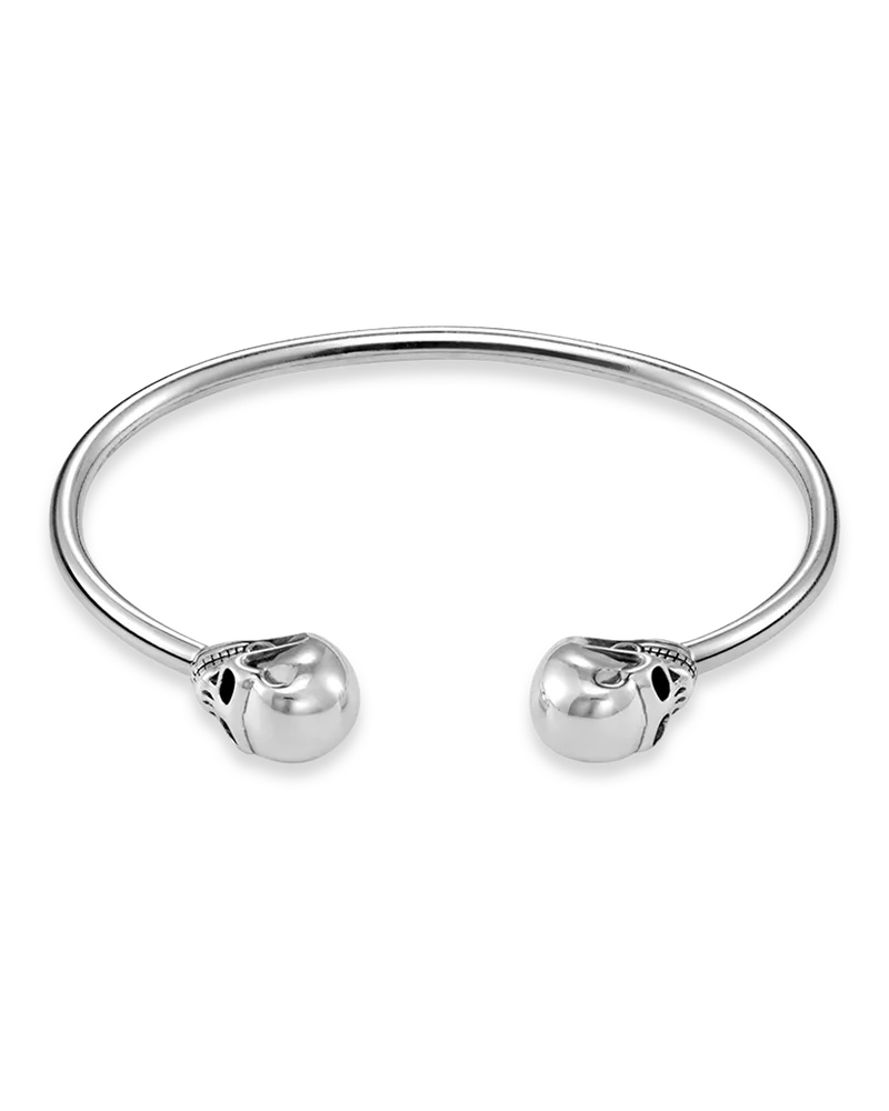 Thomas Sabo Herren Armreif Totenkopf, Sterlingsilber geschwärzt Silberfarben