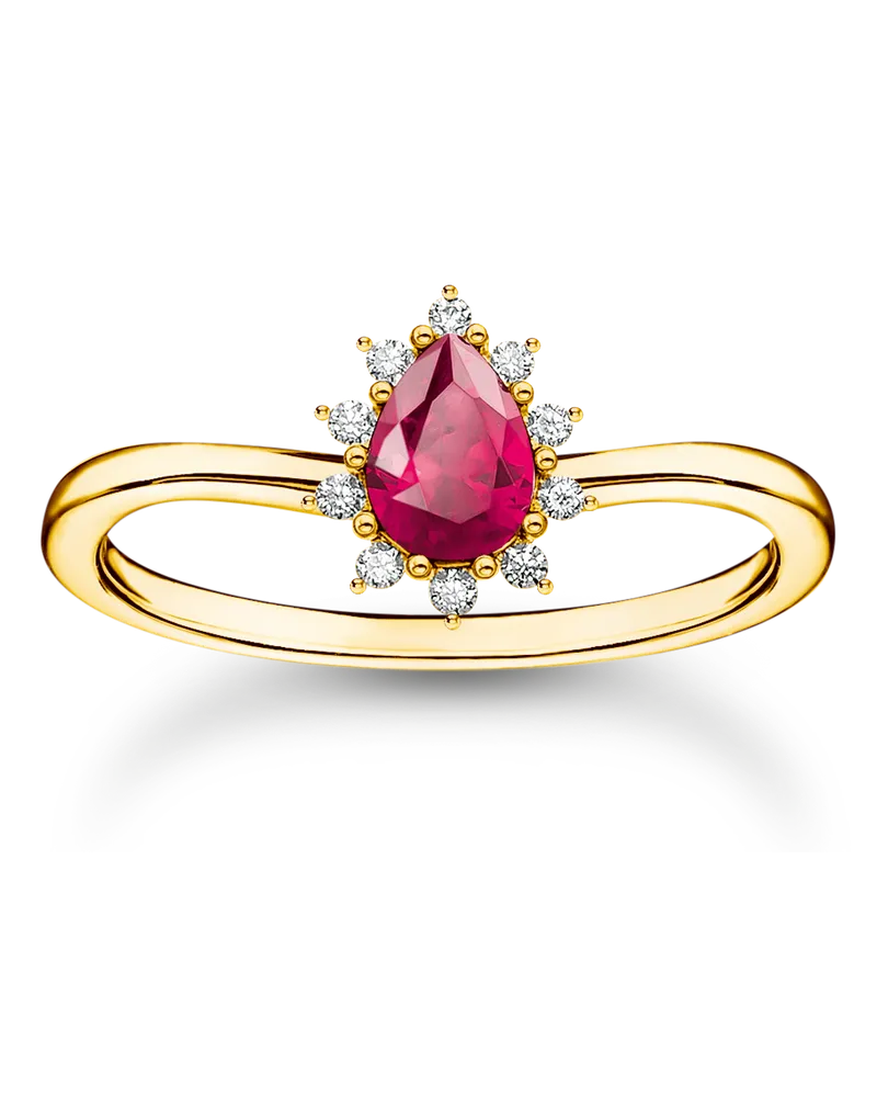 Thomas Sabo Damen Ring Vintage Romance vergoldet, Sterlingsilber Gelbgold vergoldet Gelbgoldfarben