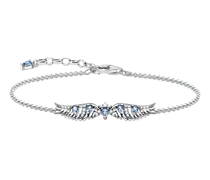Armband Phönix-Flügel mit blauen Steinen silber