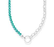 Charm-Kette mit türkisen Beads Silber