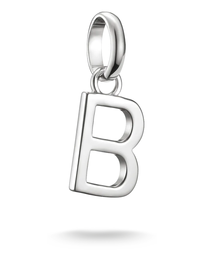 Thomas Sabo Damen Charm-Anhänger Buchstabe B Connect Silber, Sterlingsilber Silberfarben