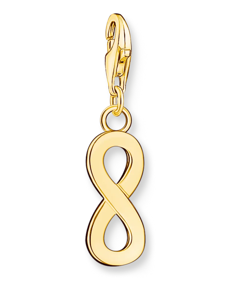 Thomas Sabo Damen Charm-Anhänger Unendlichkeitszeichen vergoldet, Sterlingsilber Gelbgold vergoldet, Charm Club Collection Gelbgoldfarben