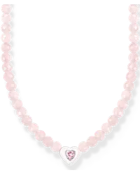 Thomas Sabo Choker Herz mit Rosenquarz-Beads Pink