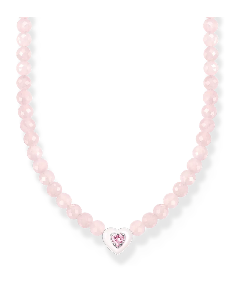 Thomas Sabo Choker Herz mit Rosenquarz-Beads Pink