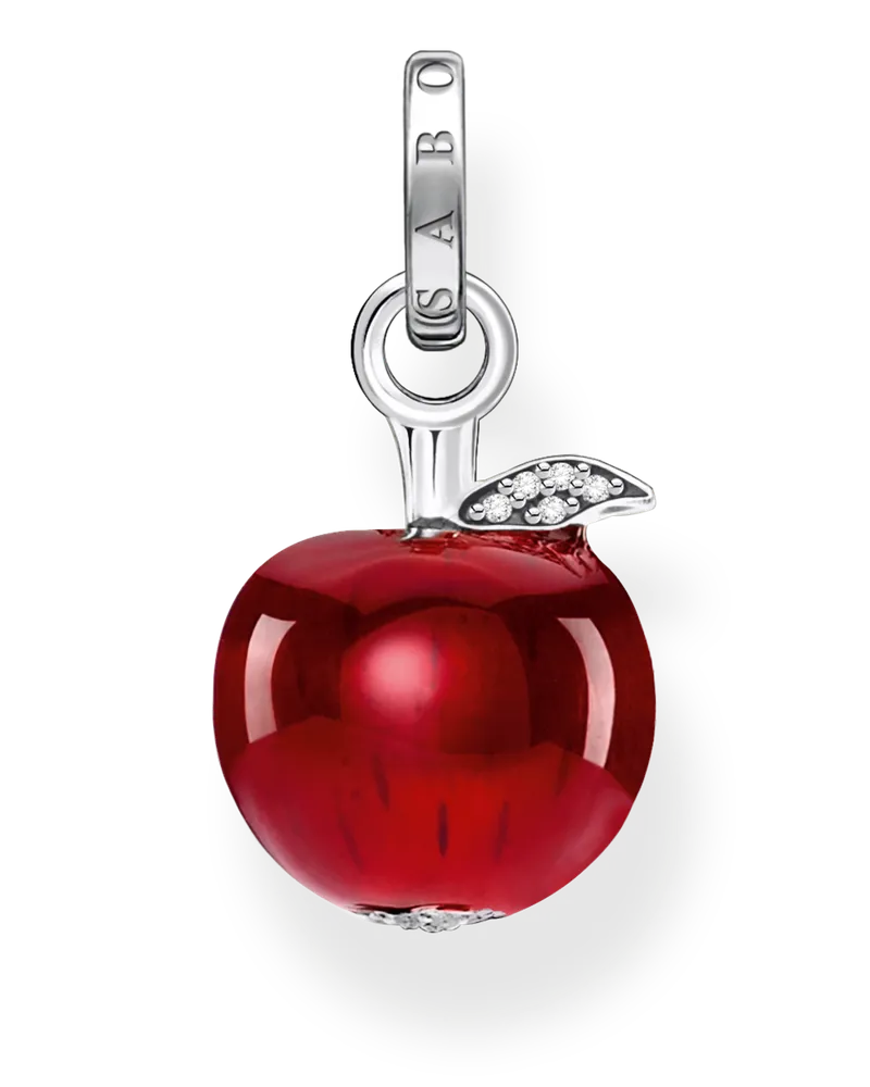 Thomas Sabo Damen Anhänger Apfel rot, Sterlingsilber Rot