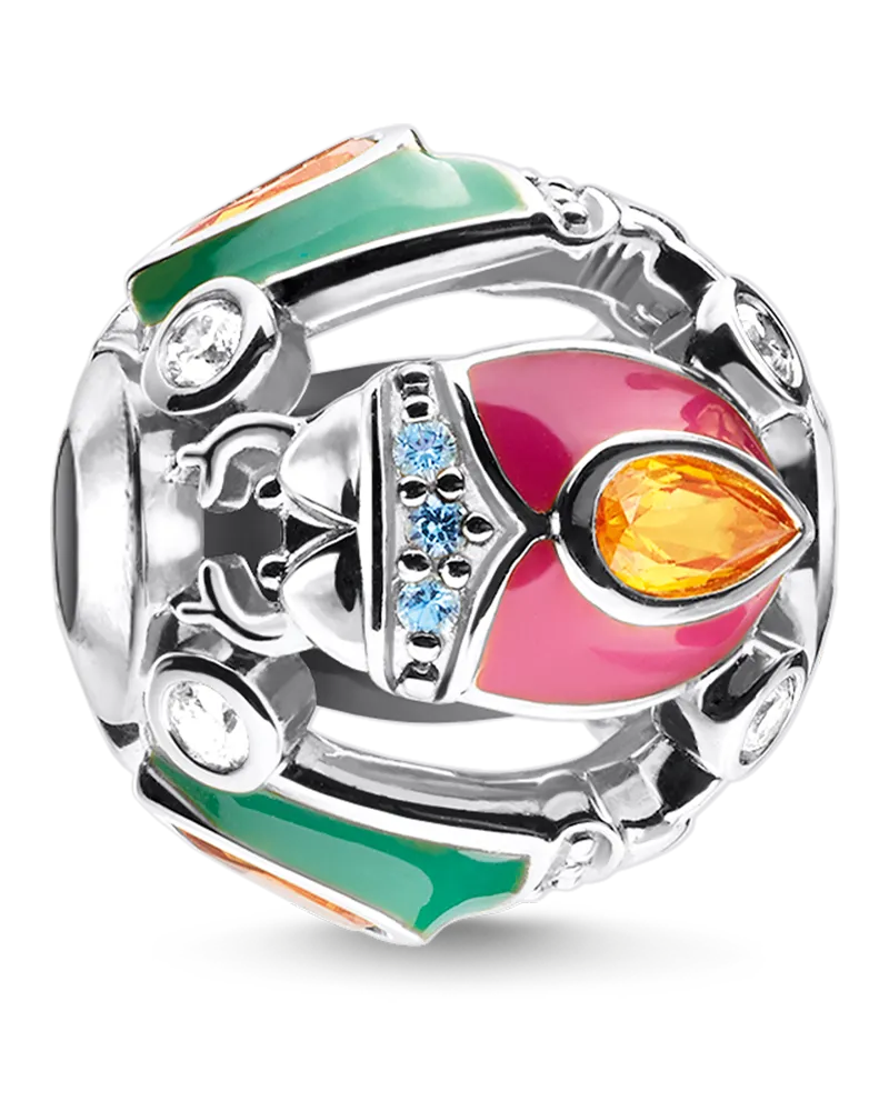 Thomas Sabo Damen Bead Käfer silber, Sterlingsilber, Karma Beads Blau