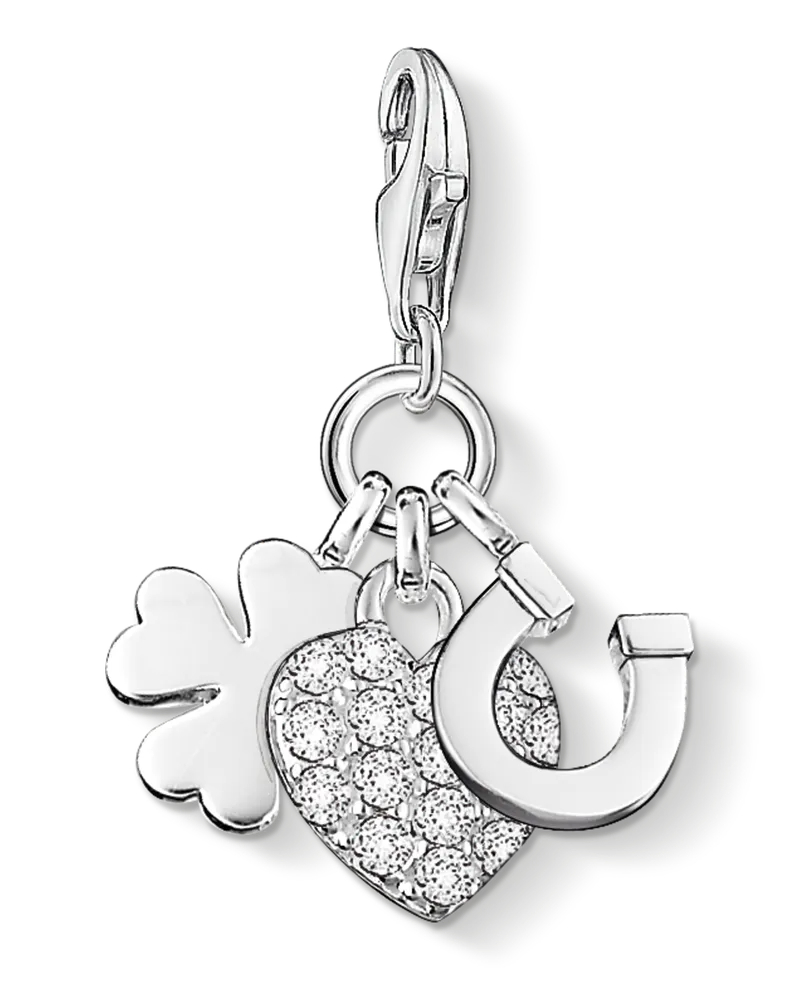 Thomas Sabo Damen Charm-Anhänger Glück, Sterlingsilber, Charm Club Collection Silberfarben