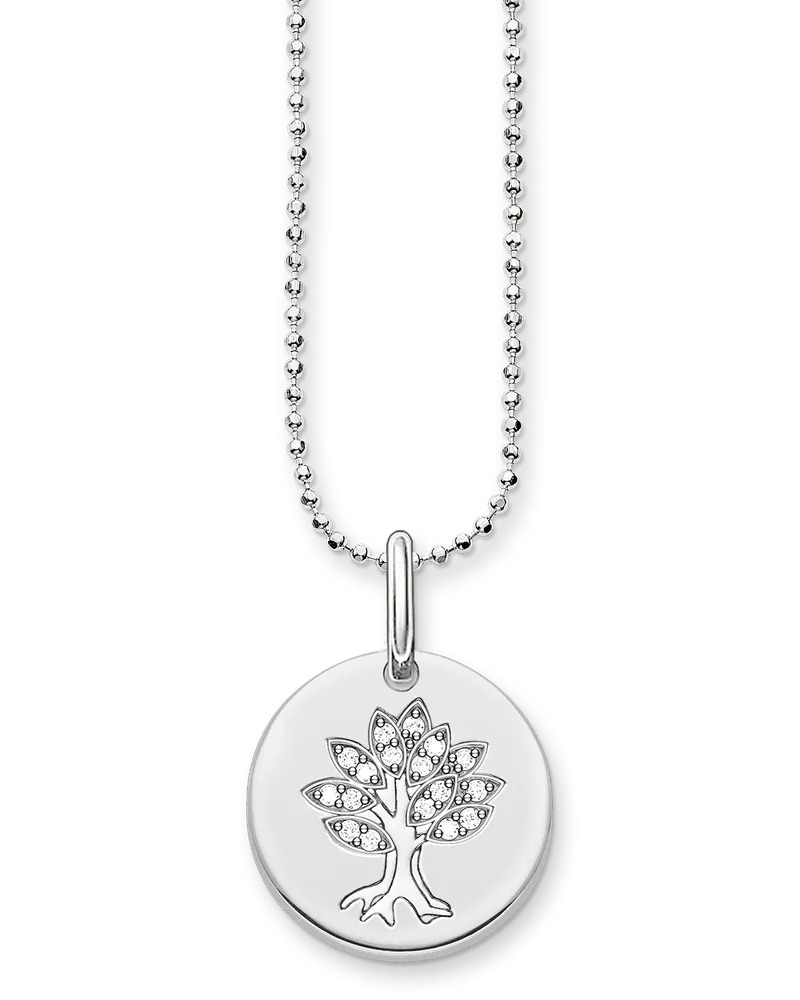 Thomas Sabo Damen Kette Baum der Liebe mit Gravur, Sterlingsilber Silberfarben