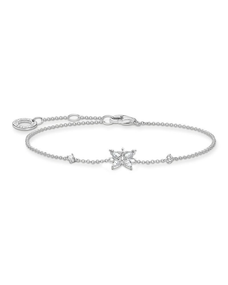 Thomas Sabo Damen Armband Schmetterling weiße Steine, Sterlingsilber, Charming Collection Silberfarben