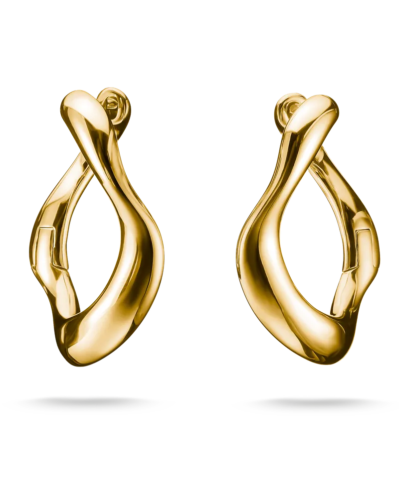 Thomas Sabo Damen Creolen klein Natural Beauty vergoldet, Sterlingsilber Gelbgold vergoldet Gelbgoldfarben
