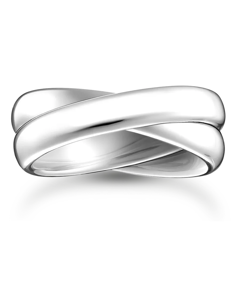 Thomas Sabo Herren Ring Duo schmal Silber, Sterlingsilber Silberfarben