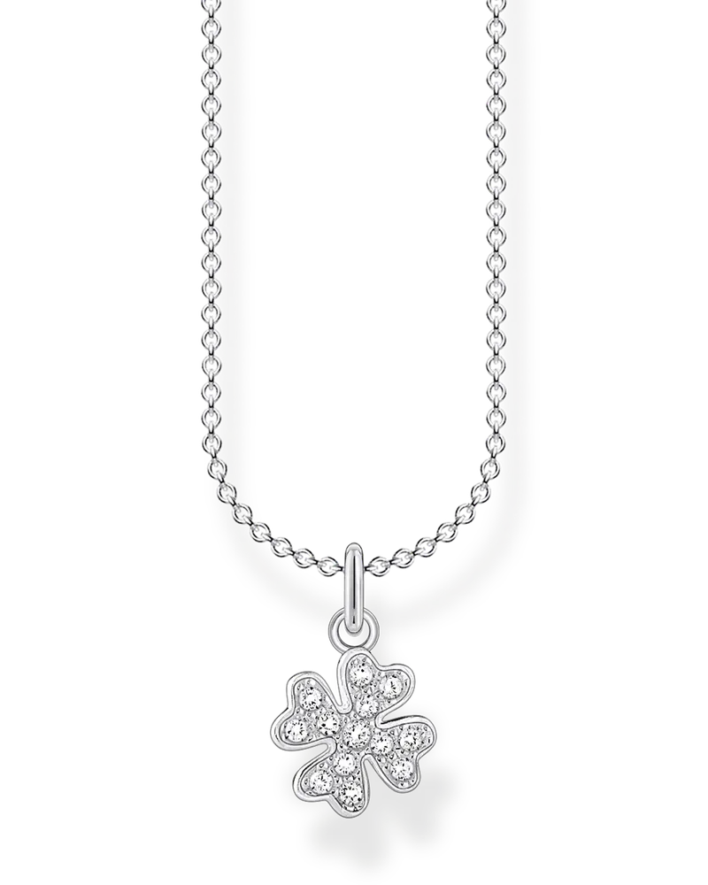 Thomas Sabo Damen Kette Kleeblatt Pavé silber, Sterlingsilber, Charming Collection Silberfarben