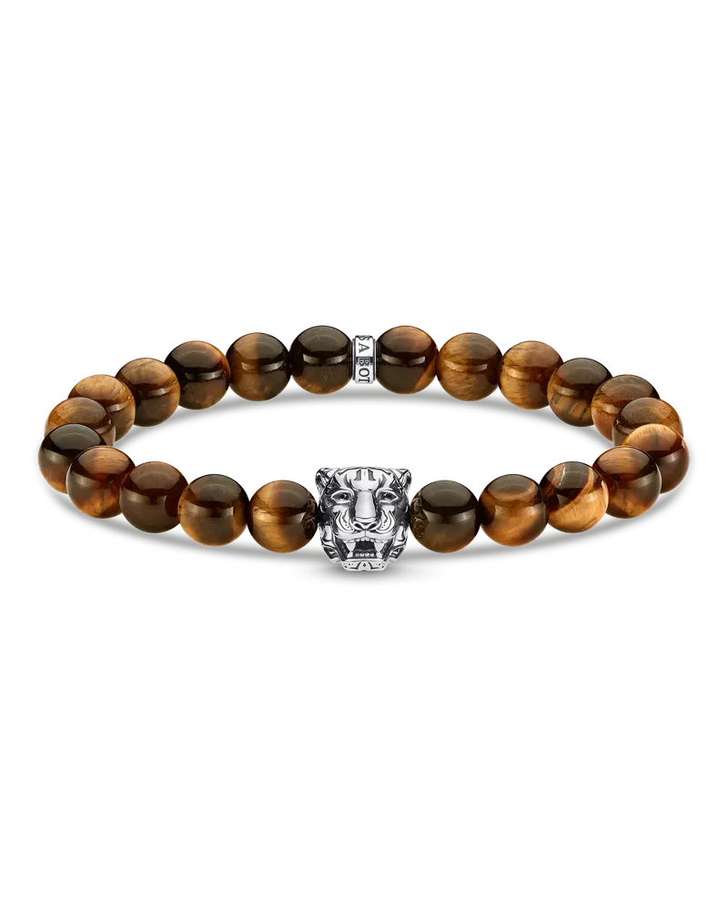 Thomas Sabo Herren Armband Tiger, Sterlingsilber geschwärzt Braun