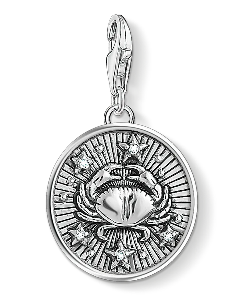 Thomas Sabo Herren Charm-Anhänger STERNZEICHEN KREBS, Sterlingsilber, Charm Club Collection Silberfarben