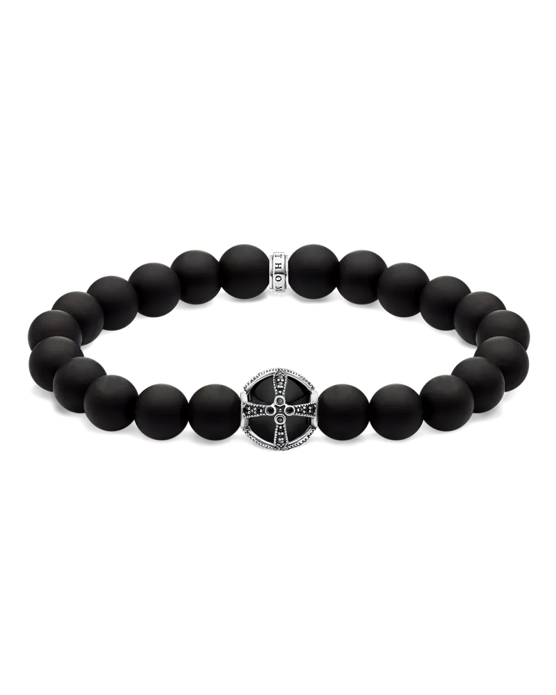 Thomas Sabo Herren Armband Kreuz schwarz, Sterlingsilber, Glam & Soul Schwarz