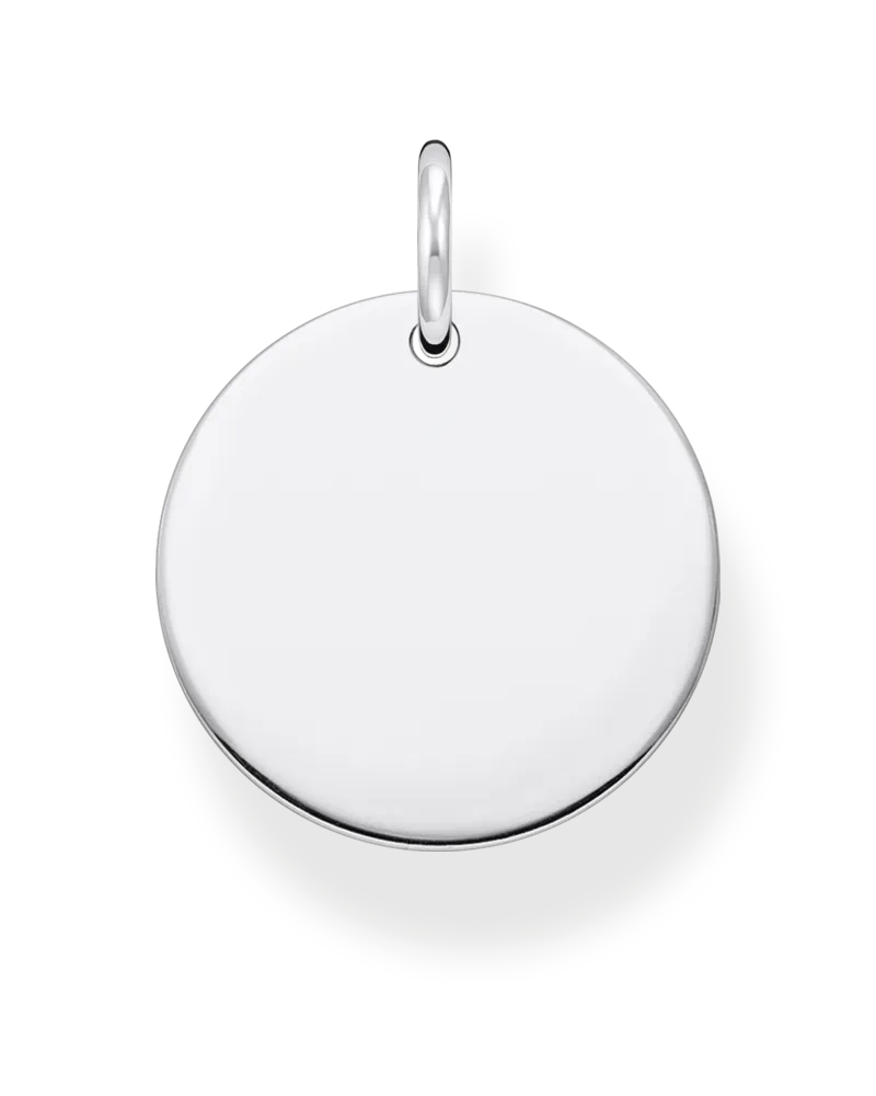 Thomas Sabo Damen Anhänger Coin silber mit Gravur, Sterlingsilber Silberfarben