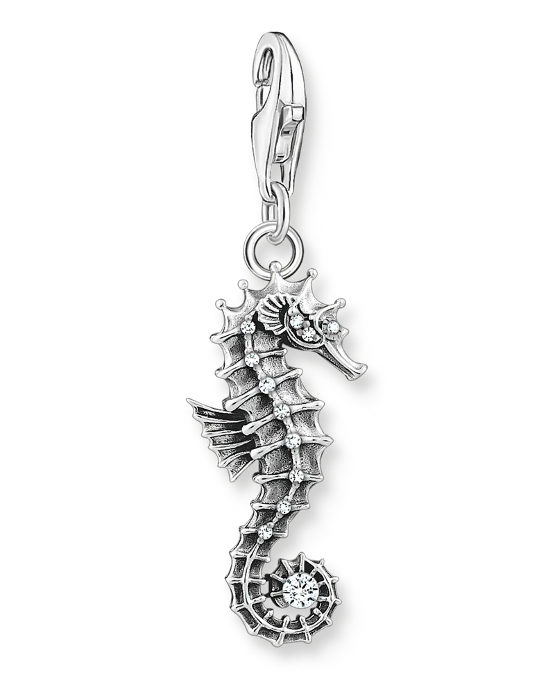 Thomas Sabo Damen Charm-Anhänger Seepferdchen silber, Sterlingsilber Silberfarben