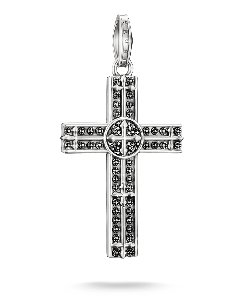Thomas Sabo Anhänger Kreuz mit schwarzem Zirkonia schwarz PE1028-643-11 Schwarz