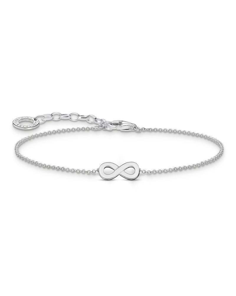 Thomas Sabo Damen Armband mit Infinity-Anhänger Silber, Sterlingsilber, Charming Collection Silberfarben