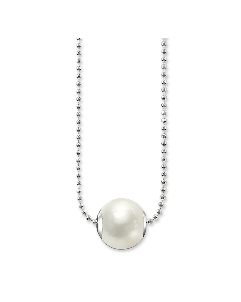 Thomas Sabo Damen Perlenkette, Sterlingsilber, Karma Beads Silberfarben