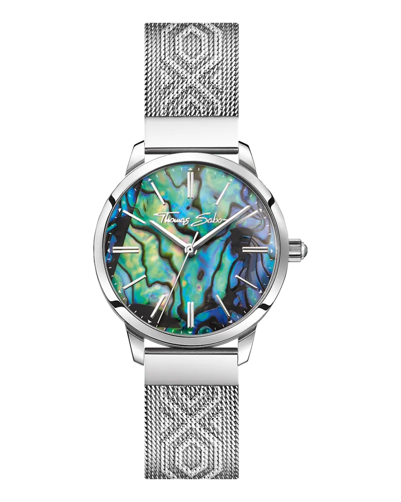 Thomas Sabo Damen Damenuhr Arizona Spirit Abalone silberfarben, Edelstahl Blau