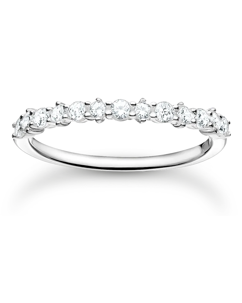 Thomas Sabo Damen Ring weiße Steine silber, Sterlingsilber, Charming Collection Silberfarben
