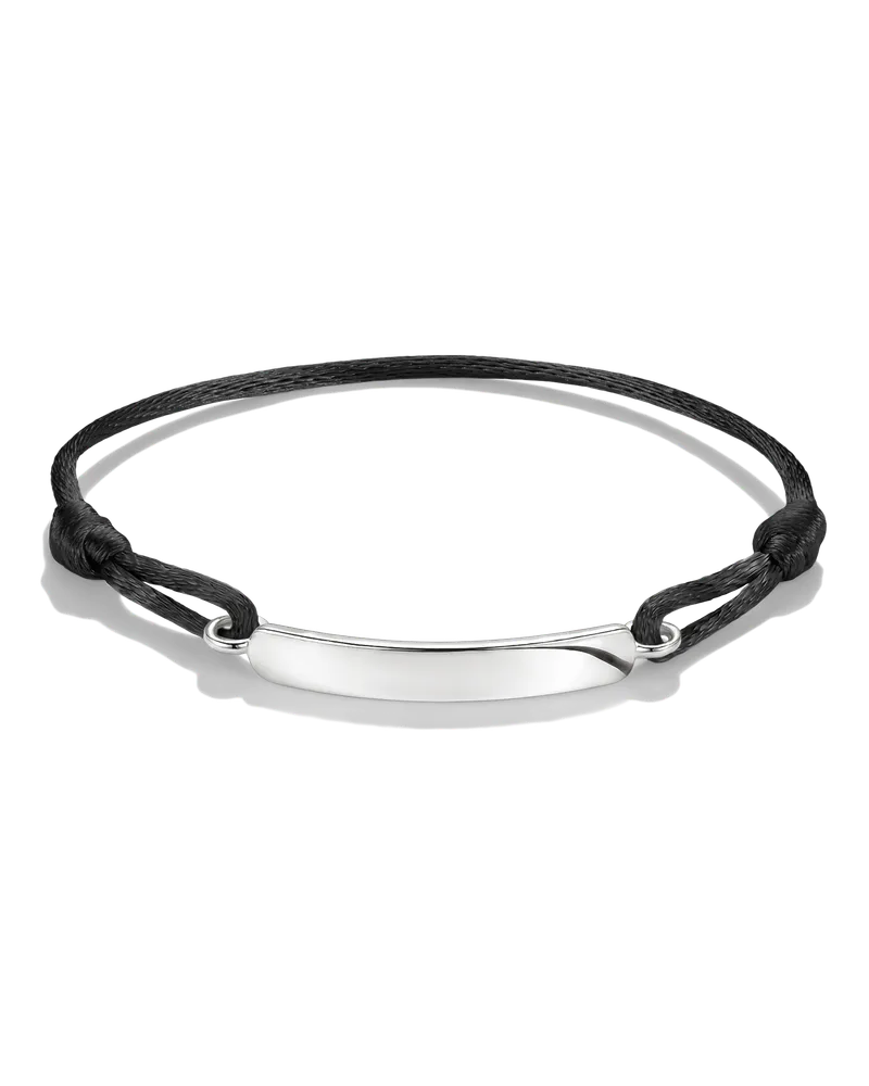 Thomas Sabo Damen Textilarmband gravierbar schwarz, Sterlingsilber Schwarz