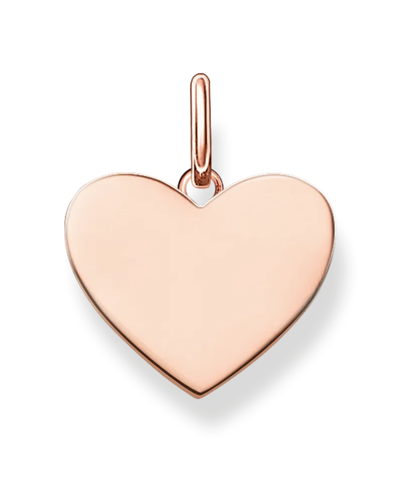 Thomas Sabo Damen Anhänger Herz klein roségold mit Gravur, Sterlingsilber Roségold vergoldet Roségoldfarben