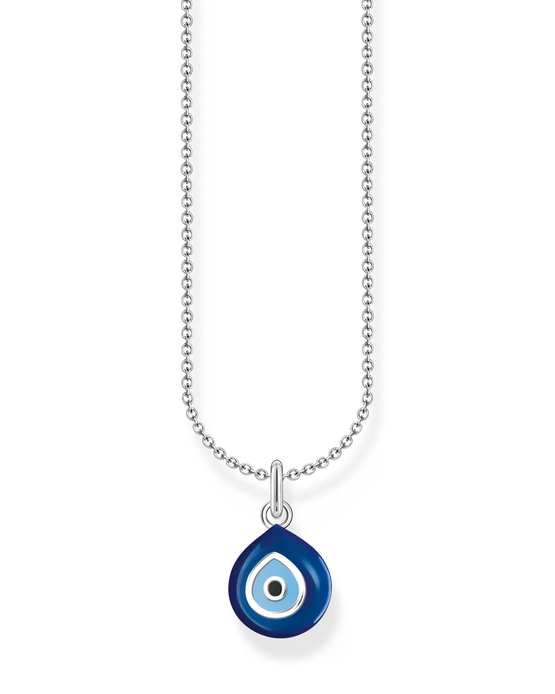 Thomas Sabo Damen Kette mit blauem Nazar-Auge-Anhänger Silber, Sterlingsilber, Charming Collection Blau
