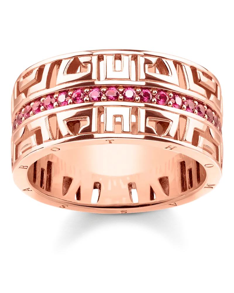 Thomas Sabo Damen Ring asiatische Ornamente, Sterlingsilber Roségold vergoldet Roségoldfarben