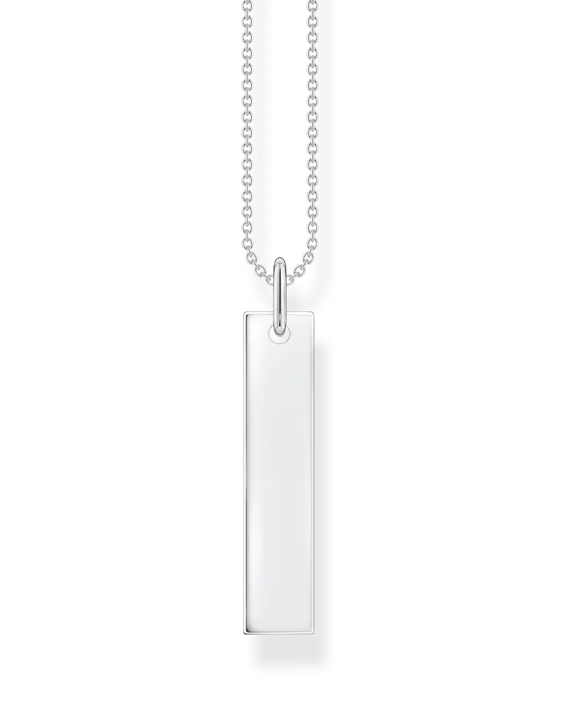 Thomas Sabo Herren Kette Tag silber mit Gravur, Sterlingsilber Silberfarben