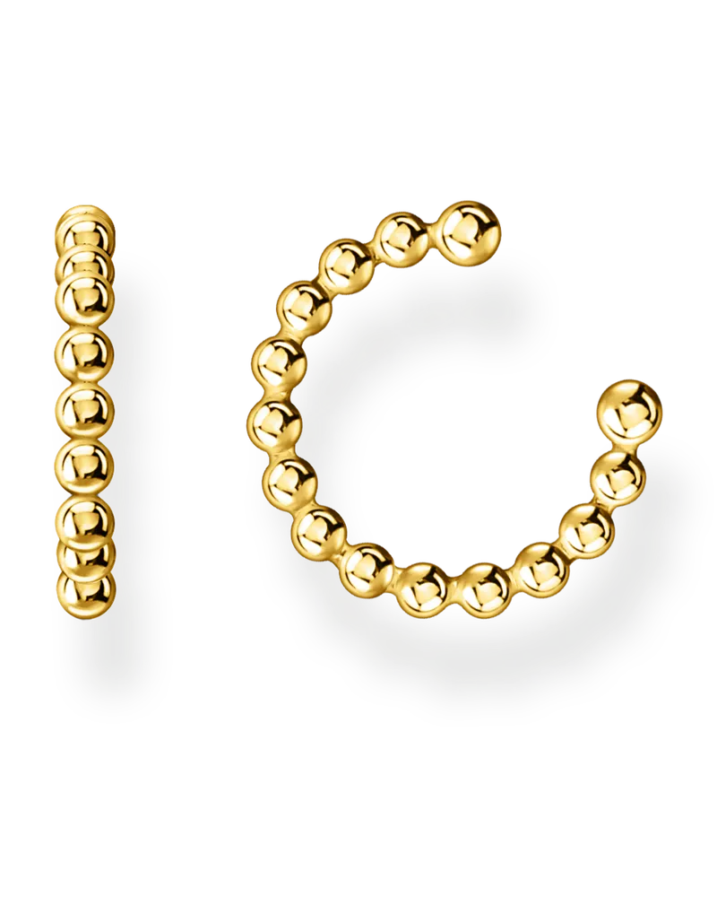 Thomas Sabo Damen Einzel Ohrklemme Kugeln gold, Sterlingsilber Gelbgold vergoldet, Charming Collection Gelbgoldfarben