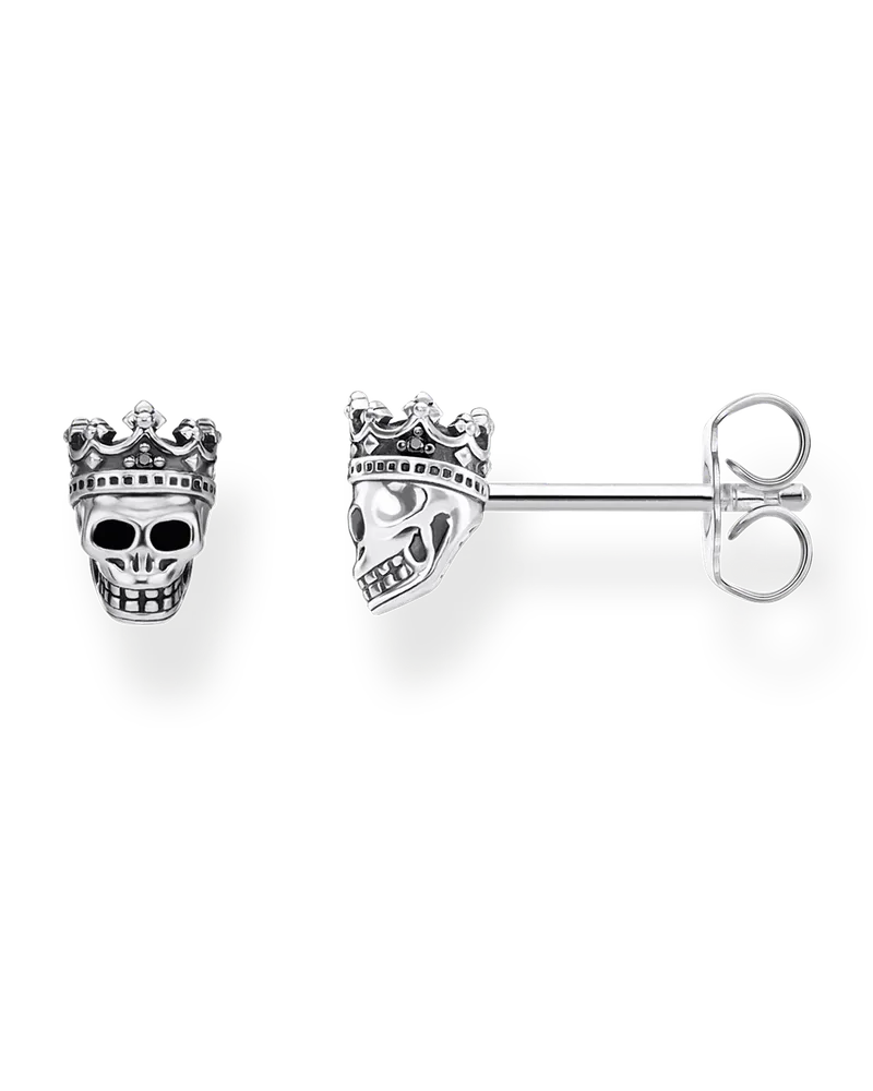 Thomas Sabo Ohrstecker Totenkopf König Schwarz