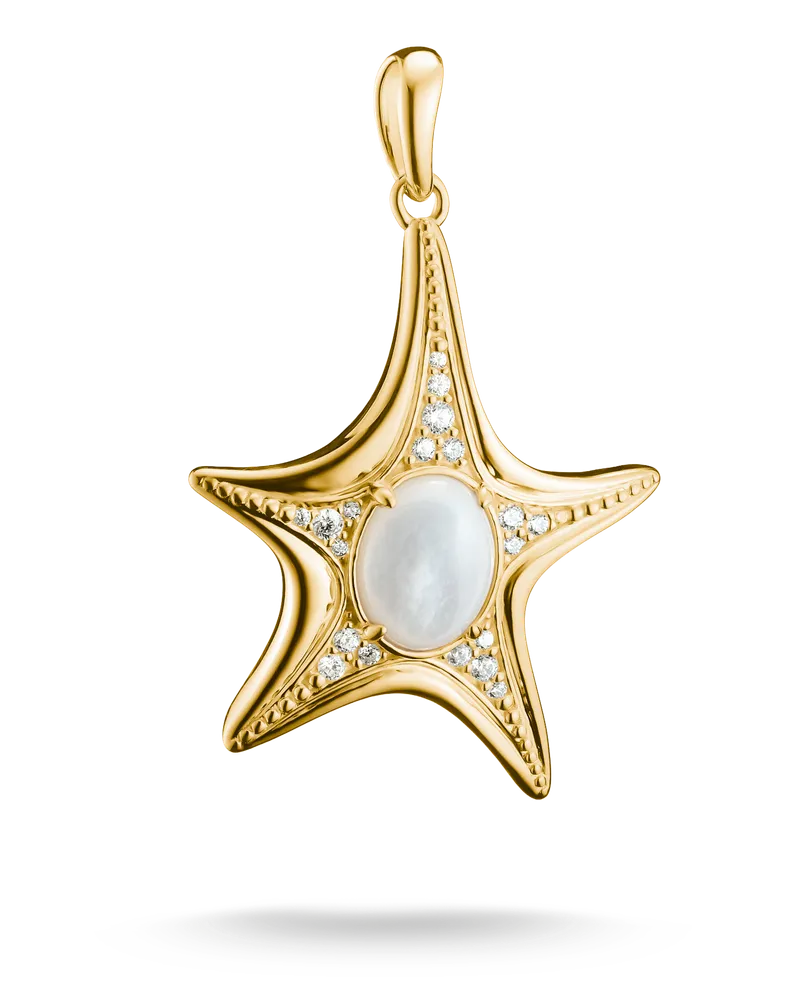 Thomas Sabo Damen Anhänger Seestern mit Perlmutt, M01 Gelbgoldfarben