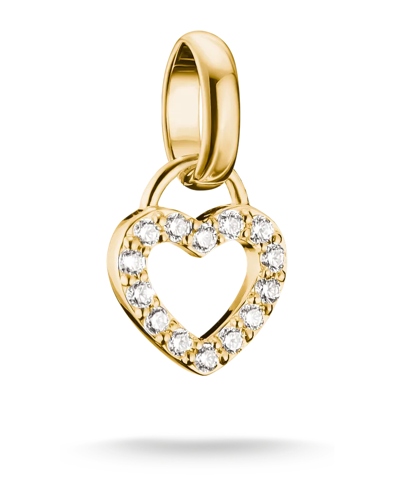 Thomas Sabo Charm Herz mit weißem Zirkonia – Connect weiß CC1369-M01-14 Gelbgoldfarben