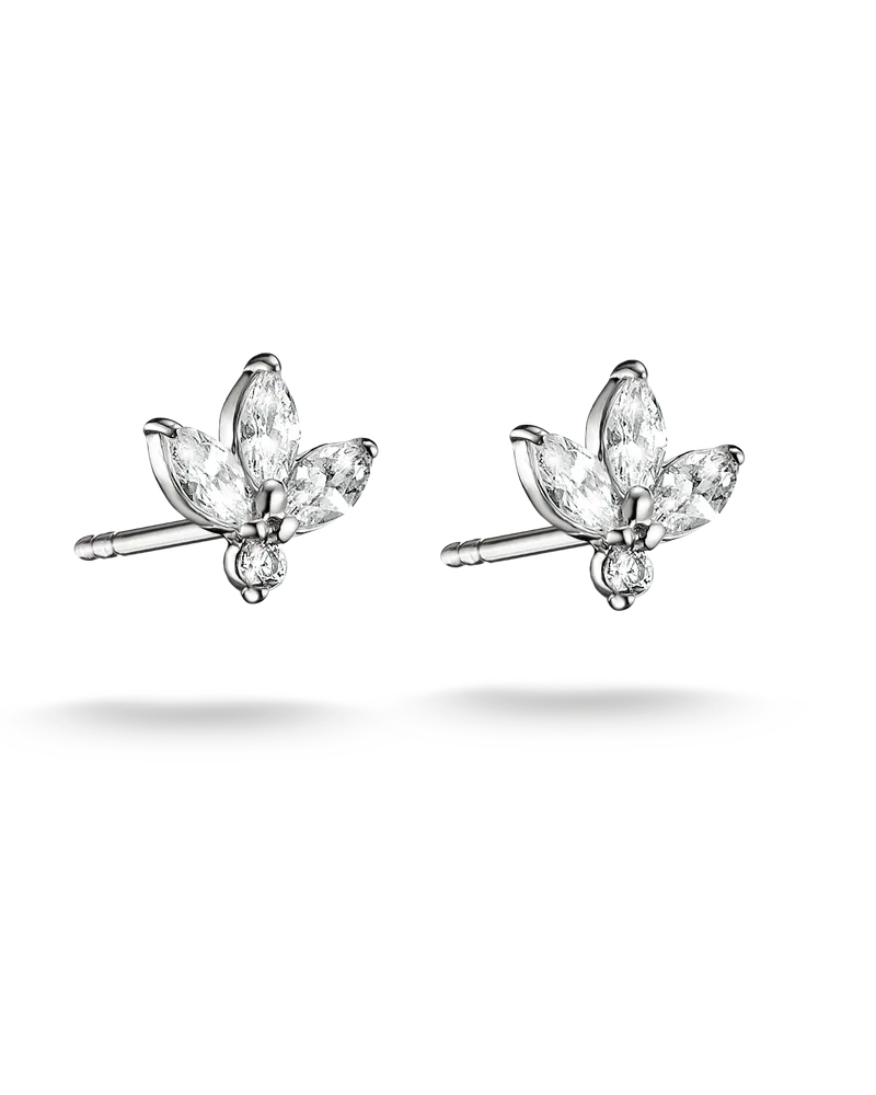 Thomas Sabo Ohrstecker Blüte mit weißem Zirkonia in Tropfenform weiß H2371-051-14 Silberfarben