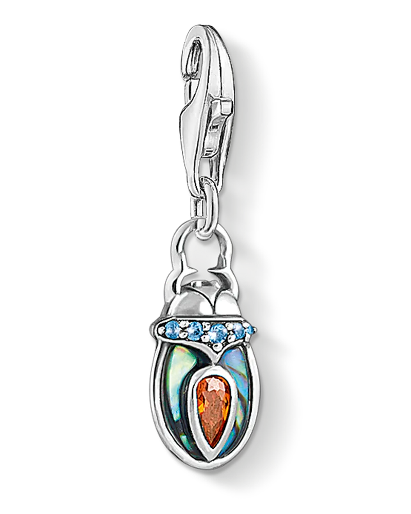 Thomas Sabo Damen Charm-Anhänger Käfer, Sterlingsilber geschwärzt, Charm Club Collection Blau
