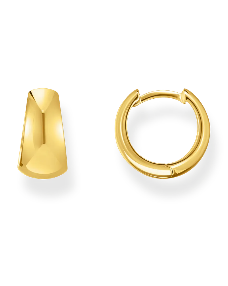 Thomas Sabo Damen Creolen Trapezform vergoldet, Sterlingsilber Gelbgold vergoldet Gelbgoldfarben